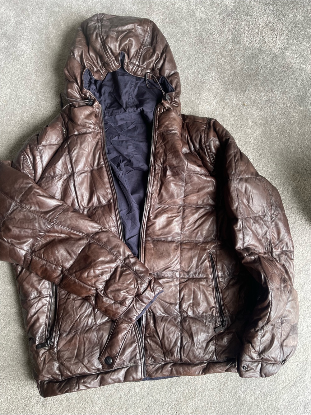 Massimo dutti man reversible leather jacket